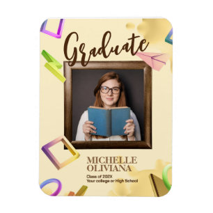 Magnet Flexible Personnalisez la faire-part de graduation crémeuse