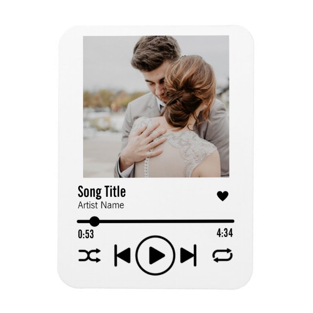 Magnet Flexible Personnalized Newlywed Photo Song Playlist (Vertical)