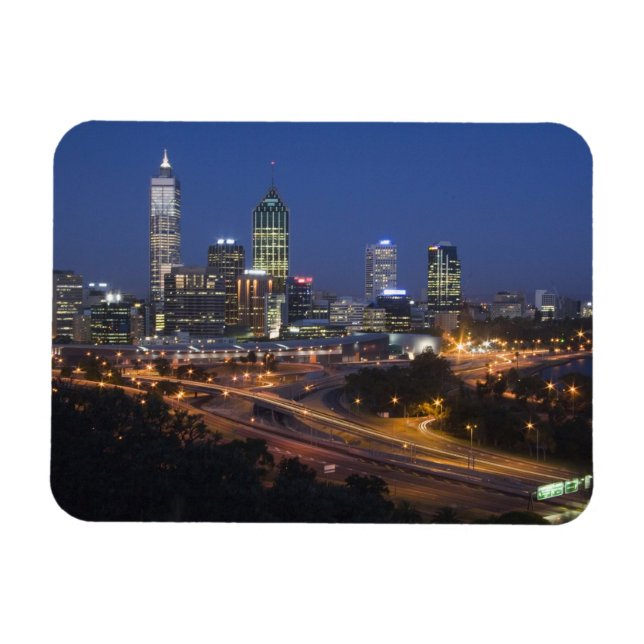 Magnet Flexible Perth, Australie. Vue sur le centre-ville de Perth (Horizontal)
