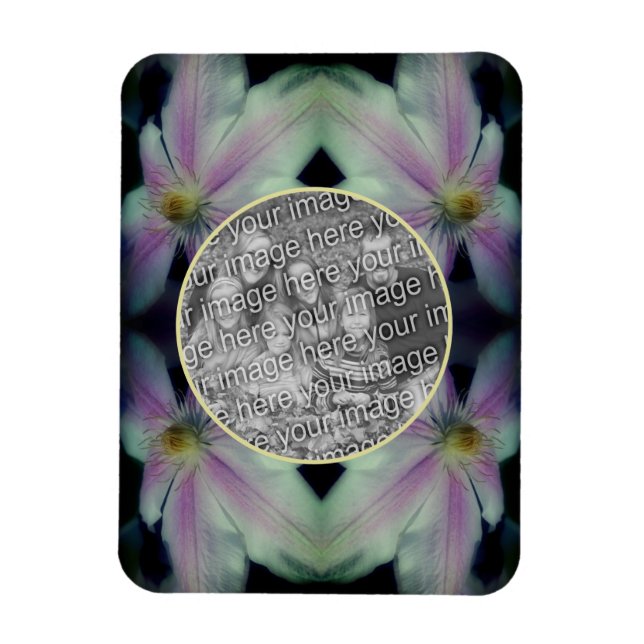 Magnet Flexible Pétales Fleurs Clematis Abstrait Ajouter Votre Pho (Vertical)