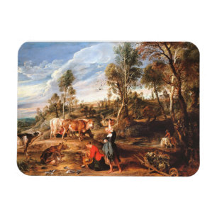 Magnet Flexible Peter Paul Rubens Milkmaips avec du bétail sur une