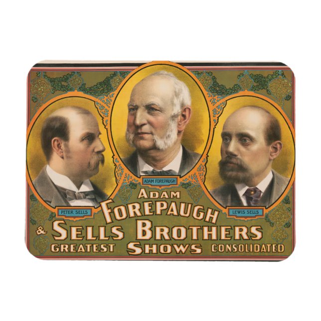 Magnet Flexible Peter Sells, Adam Forepaugh Et Lewis Sells (Horizontal)