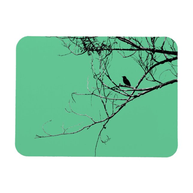 Magnet Flexible Petit aimant vinyle d'oiseau noir (Horizontal)