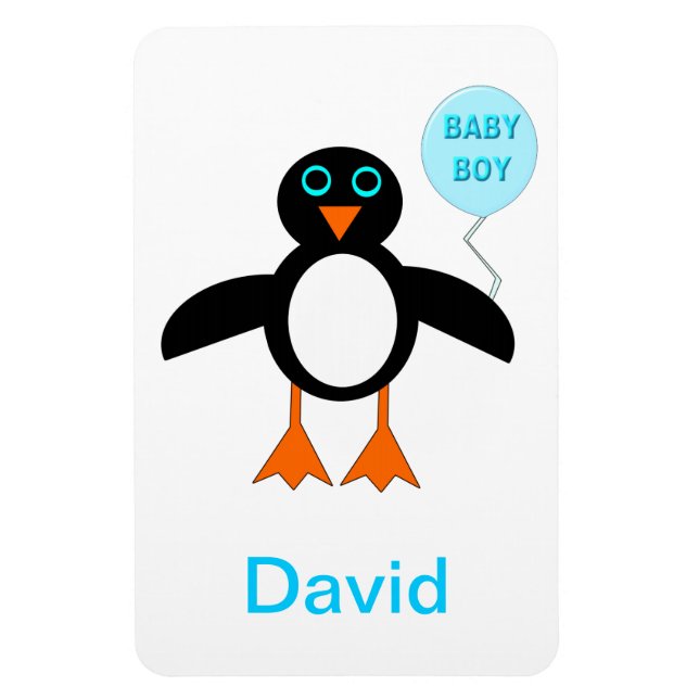 Magnet Flexible Petit Bébé Bébé Bébé Pingouin Aimant personnalisab (Vertical)