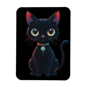 Magnet Flexible Petit Chat Noir Effrayant
