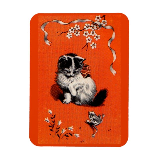 Magnet Flexible petit chaton et grenouille (Vertical)