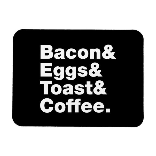 Magnet Flexible Petit-déjeuner (Bacon & oeufs & Toast & Coffee.) (Horizontal)