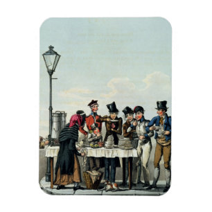 Magnet Flexible Petit déjeuner de rue gravé par G.Hunt, 1825