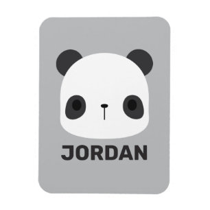 Magnet Flexible Petit ours panda mignon avec nom personnalisé