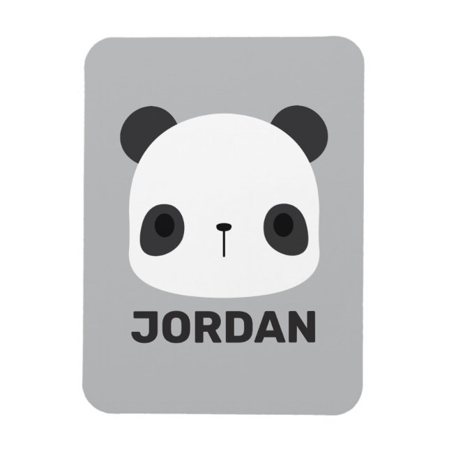 Magnet Flexible Petit ours panda mignon avec nom personnalisé (Vertical)