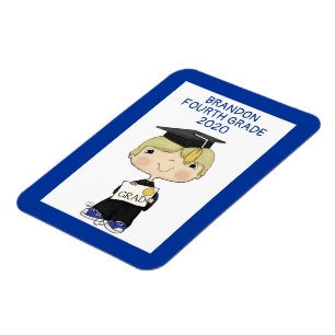 Magnet Flexible Petit Petit Garçon Diplômé Cheveux blond