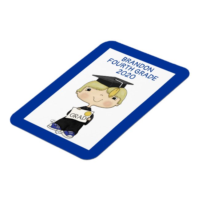 Magnet Flexible Petit Petit Garçon Diplômé Cheveux blond (Côté Gauche)