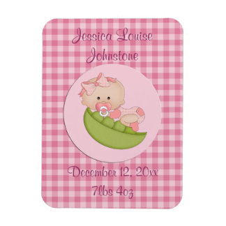 Magnet Flexible Petite fille personnalisée dans un Faire-part rose