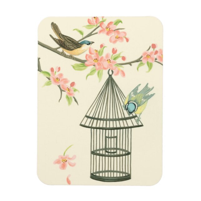 Magnet Flexible Petits oiseaux perchés sur une branche et sur une  (Vertical)