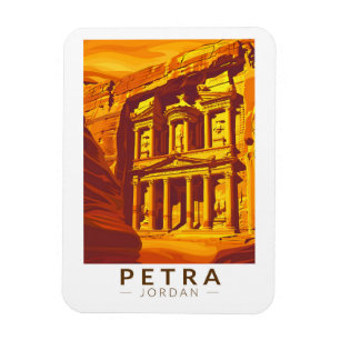 Magnet Flexible Petra Jordan Sunset Travel Art Vintage
