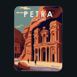 Magnet Flexible Petra Jordan Travel Art Vintage<br><div class="desc">OEuvre vectorielle Petra. Petra est un site archéologique célèbre dans le désert du sud-ouest de la Jordanie. Datant d'environ 300 av. J.-C.,  c'était la capitale du royaume nabatéen.</div>