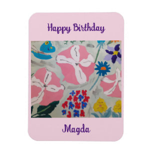 Magnet Flexible Pétunias & Fleurs d'été Aimant d'anniversaire