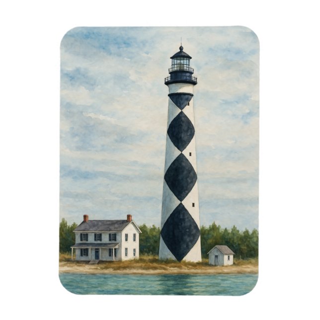 Magnet Flexible Phare de Cape Lookout Aquarelle (Vertical)
