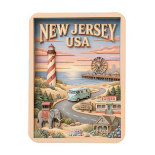 Magnet Flexible Phare de Lieux Remarquables d'un Voyage Routier su