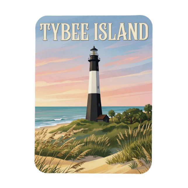 Magnet Flexible Phare de l'île de Tybee (Vertical)