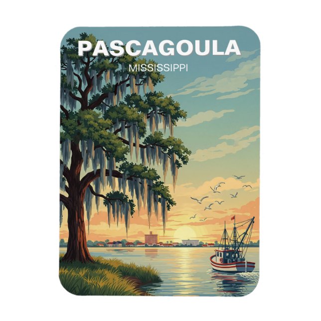 Magnet Flexible Phare de Pascagoula Mississippi (Vertical)