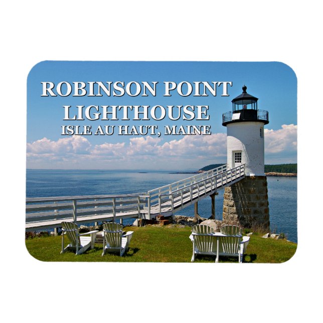 Magnet Flexible Phare de Robinson Point, Isle Au Haut, Maine (Horizontal)