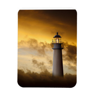 Magnet Flexible Phare rougeoyant sous le ciel dramatique
