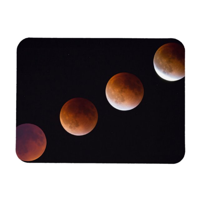 Magnet Flexible Phases de l'éclipse lunaire totale | Seattle (Horizontal)