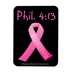 Magnet Flexible Phil 4:13 Survivre au ruban rose