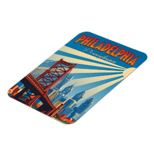 Magnet Flexible Philadelphie vintage Pennsylvanie