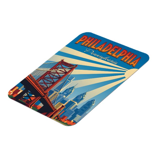 Magnet Flexible Philadelphie vintage Pennsylvanie (Côté Gauche)