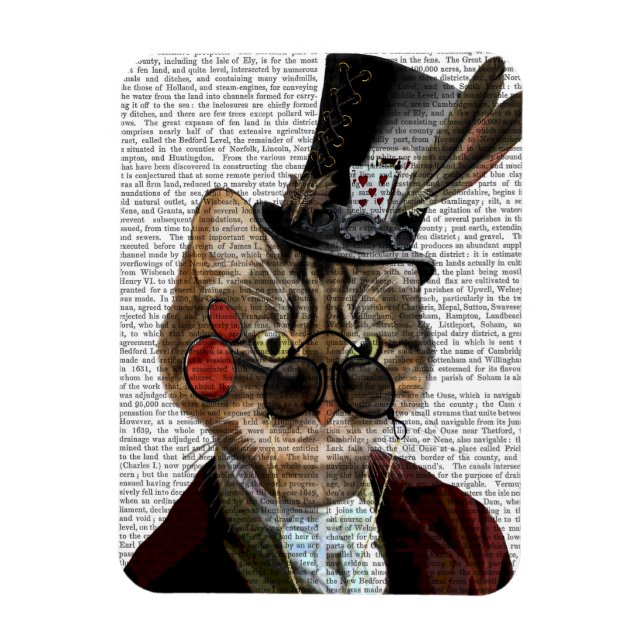 Magnet Flexible Phileas Feline Steampunk Chat et chapeau supérieur (Vertical)