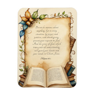 Magnet Flexible Philippiens 4:6-7 Bible chrétienne Verse Art