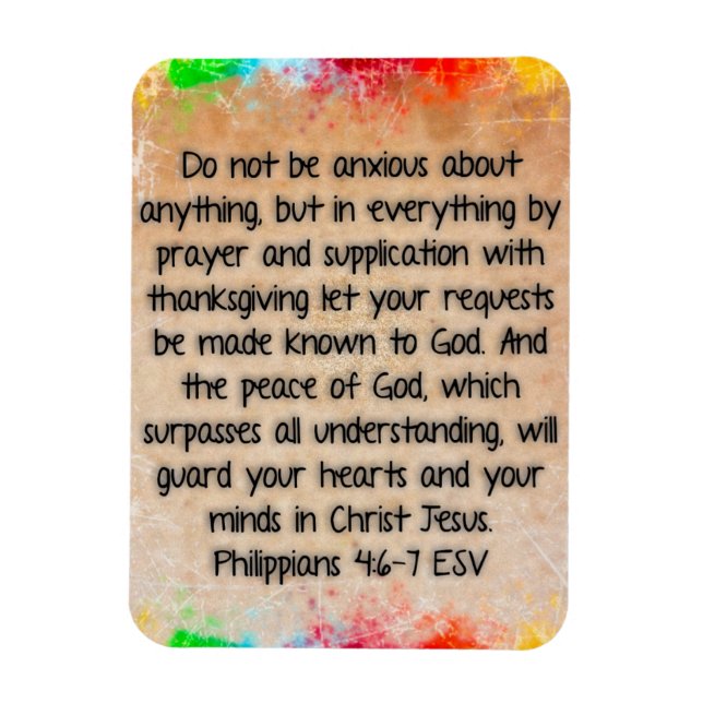 Magnet Flexible Philippiens 4:6-7 Verset biblique (Vertical)