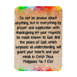 Magnet Flexible Philippiens 4:6-7 Verset de la Bible