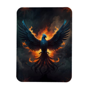 Magnet Flexible Phoenix Bird Rising avec flammes