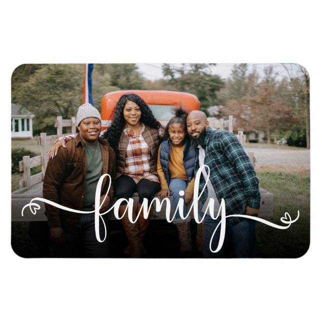 Magnet Flexible Photo-aimant avec écriture familiale (Horizontal)