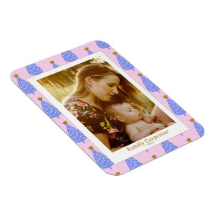 Magnet Flexible Photo arbre de Noël bleu rose moderne mignon