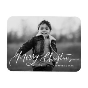 Magnet Flexible Photo avec superposition de texte manuscrit "Joyeu