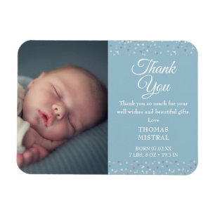 Magnet Flexible Photo Baby Boy Script Merci