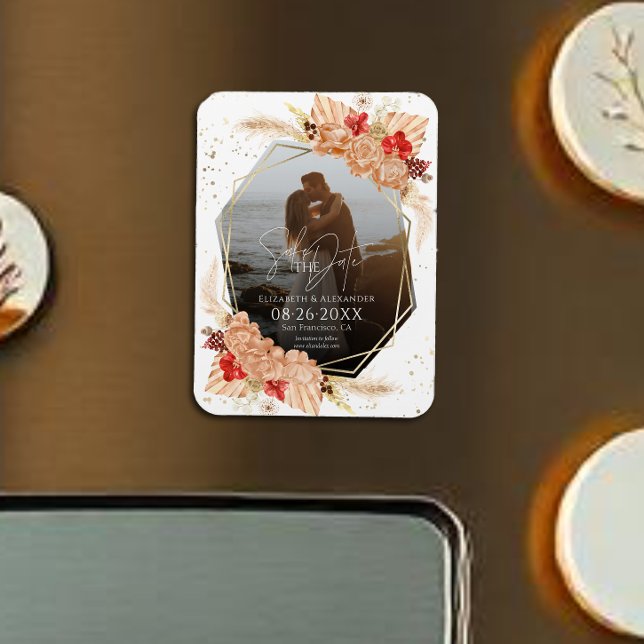 Magnet Flexible Photo Boho | Mariage en terre cuite Enregistrer la (Créateur téléchargé)