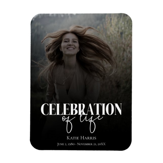 Magnet Flexible Photo Celebration of Life Funeral Program (Vertical)