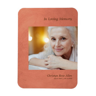 Magnet Flexible Photo Cher On Se Souvient D'Orange Faux Effet Méta