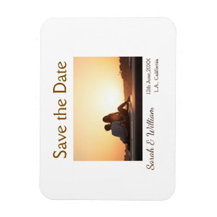 Magnet Flexible Photo classique blanc élégant typographie mariage 