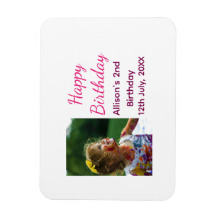 Magnet Flexible Photo classique moderne ajouter nom date joyeux an
