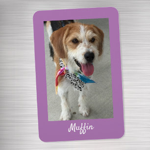 Magnet Flexible Photo d'animal ou photo d'enfant & nom, lavande