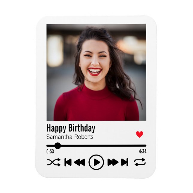 Magnet Flexible Photo d'anniversaire personnalisée moderne (Vertical)