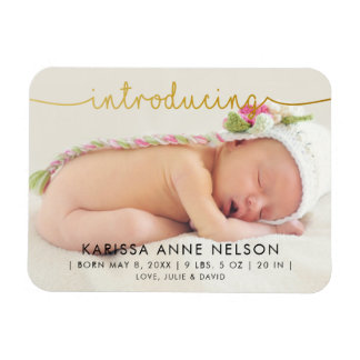 Magnet Flexible photo d'annonce de naissance avec lettrage main do