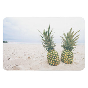 Magnet Flexible Photo de 2 ananas sur une plage