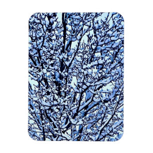 Magnet Flexible Photo de branches d'arbre hivernales enneigées